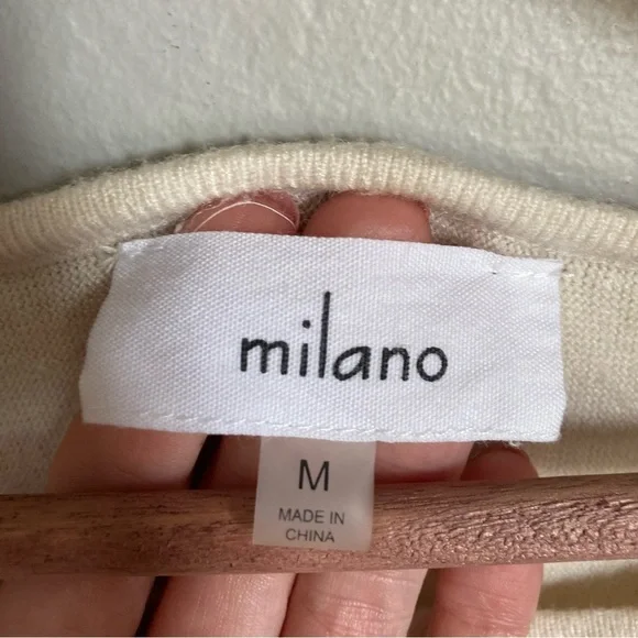 Milano Cream Sweater Size Medium - Picture 5 of 5